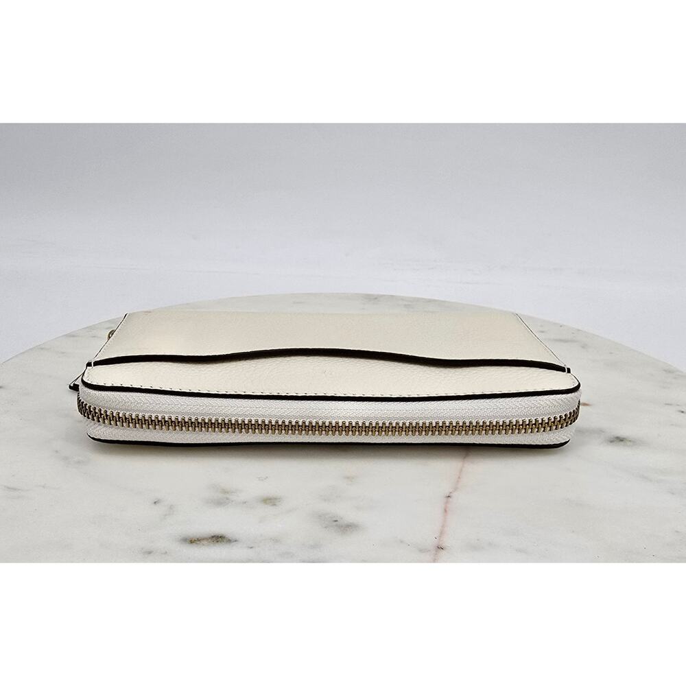 Tory Burch Britten Zip Continental Wallet – Cream Pebbled Leather - Picture 6 of 8